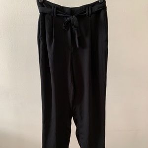 Black tie waist trousers